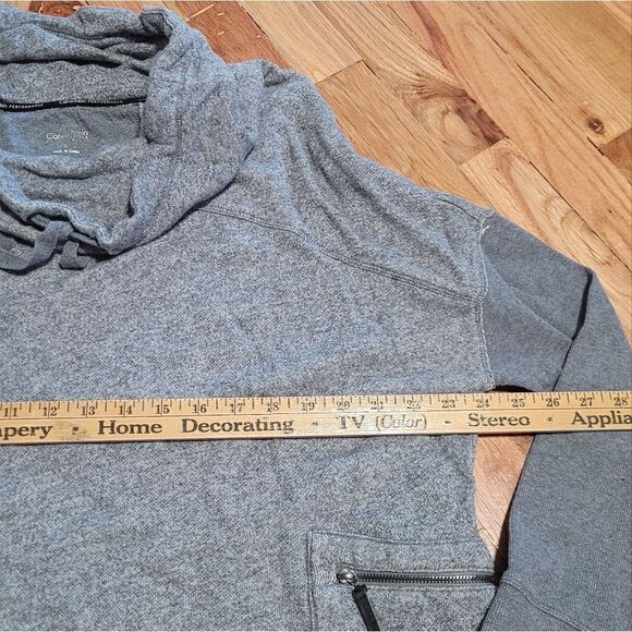 Clavin Klein Quick Dry Cowl Neck Raw Edge Sweatshirt Large - Picture 2 of 10